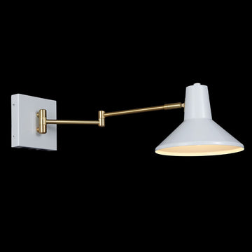 Hygge 16" Swing Arm Modern Midcentury Iron USB Charging Port LED Sconce - JONATHAN Y